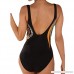AMOFINY Women's Fashion Swimwear Summer Backless Sexy Print Beachwear Siamese Swimsuit Bikini Set Orange B07NYPL9N6